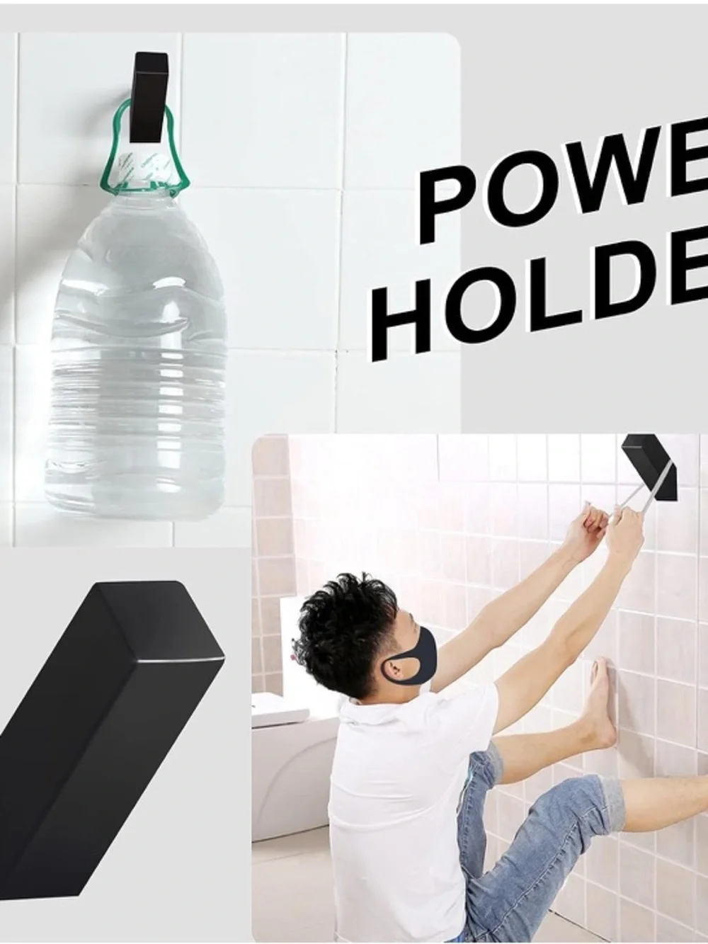 Sleek Black Wall Hook Pair for Home Organization- 304 Stainless Steel  2Pack
